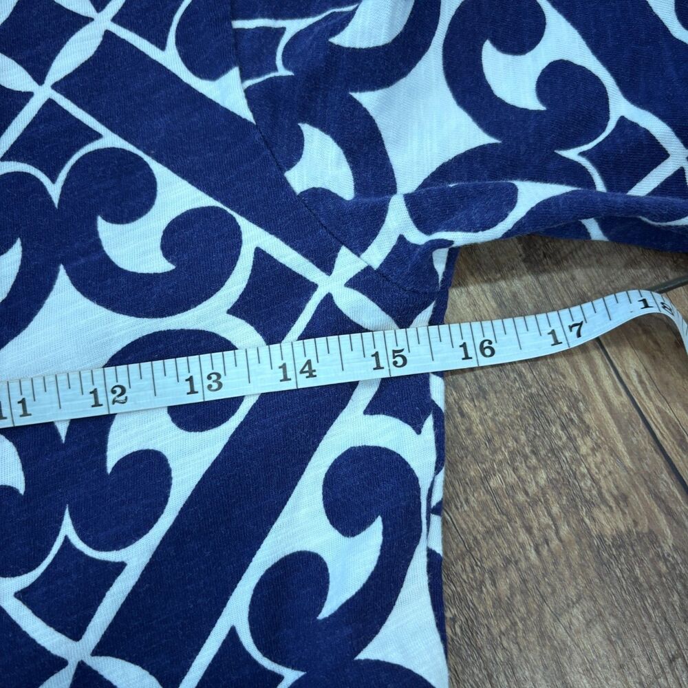 Boden Women's 2R Navy Blue White Midi Dress Geometric Resort Boho V-Neck Classy - Picture 6 of 7